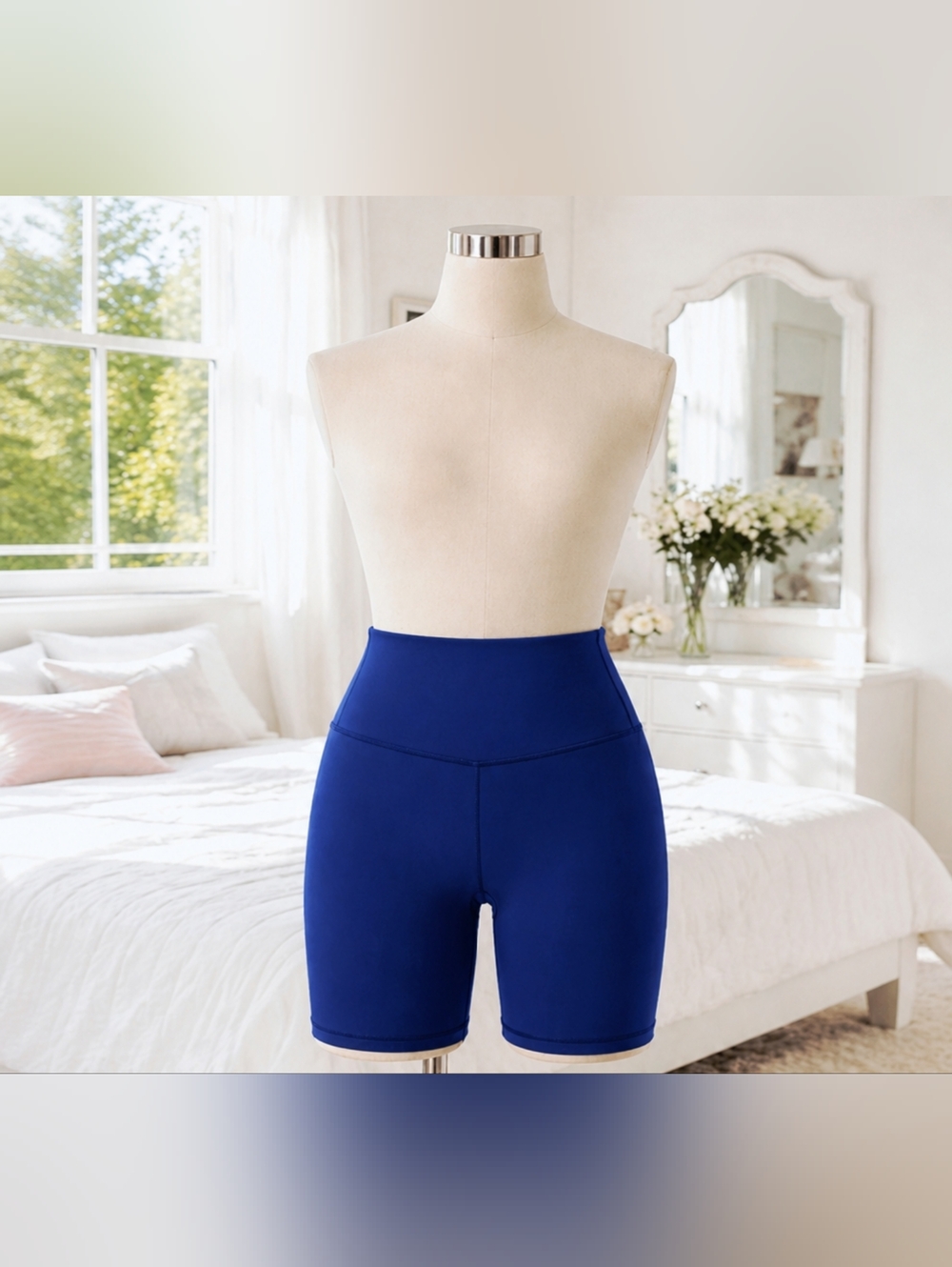 CRZ YOGA Navy High-Waist Athletic Bike Shorts